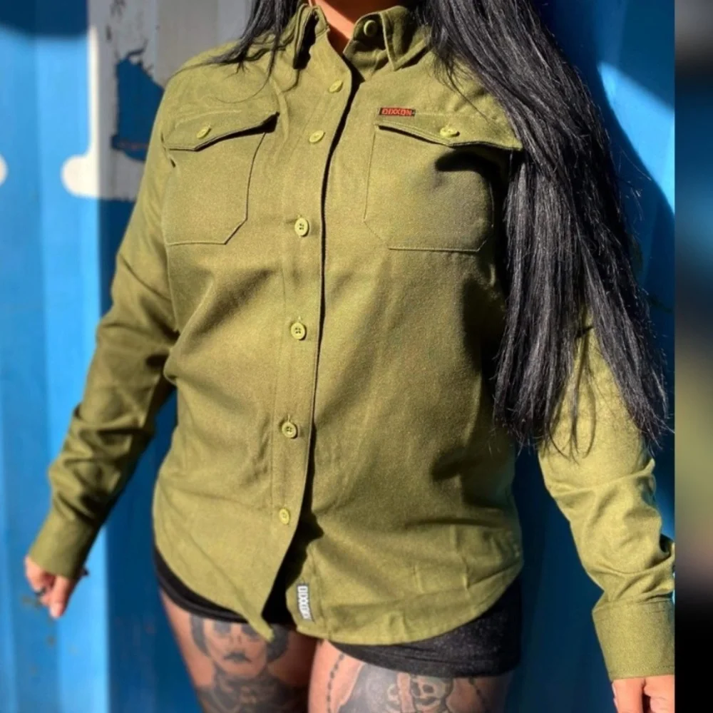 DIXXON Army Green Button Down Flannel - Picture 3 of 7